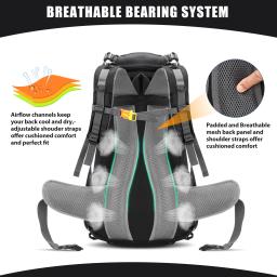 Lixada-Outdoor Sport Mochila, 50L Resistente à Água, Caminhadas, Camping, Viagem, Pack, Montanhismo, Escalada, Mochila, Trekking - Image 5