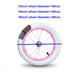 Conjunto de roda de montagem de bicicleta infantil dianteira/traseira 12 "/14" * 2.125 aro rosa de aço com pneus brancos peças de bicicleta infantil personalizadas - Image 2