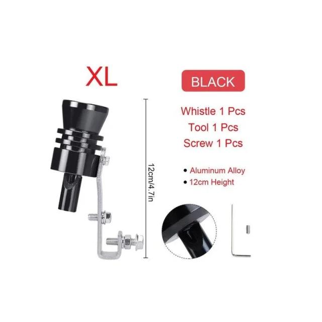 Silenciador Universal Turbo Sound em Alumínio para Carros e Motocicletas com Efeito de Apito