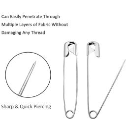 50 peças alfinetes de segurança de aço inoxidável grandes e pequenos alfinetes em massa ferramenta de costura para decoração de roupas broche fixação artesanato fazendo - Image 4