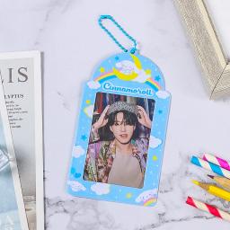 PVC dos desenhos animados Photo Frame, Photo Display mangas, Goo titular do cartão, bolso Keychain, Photocards Protector Capa, Idol - Image 4