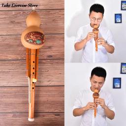 Chinês feito à mão hulusi bambu cabaça cucurbit flauta instrumento musical étnico chave de c para iniciantes amantes da música - Image 1