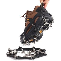 Grampos de montanhismo, antiderrapante, Sapatos de neve com apertos, Pico de corrente, aço inoxidável, caminhada unissex, acessórios para caminhadas, 19 dentes - Image 2