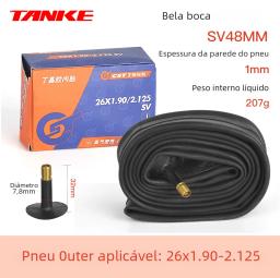 Tanke tubo interno da bicicleta 26 27.5 29 polegadas mtb pneu sv48mm válvula schrader super leve anti-oxidação peças de bicicleta - Image 3