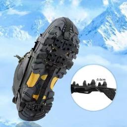 Anti-Slip Ice Grips Gripper para caminhadas, sapatos de escalada, picos, escalada Chain Crampon, tampa dos sapatos, M, L, 24 dentes, 1 par - Image 2