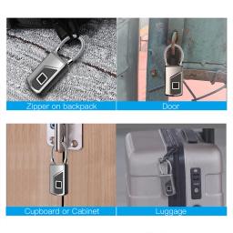 Portátil Fingerprint Segurança Cadeado, Keyless Cadeado, impermeável, USB Recarregável, Porta, Mala, Mochila - Image 6