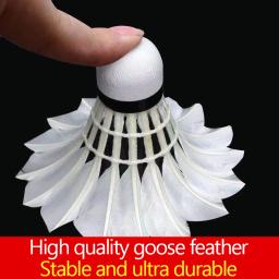 King White Goose Feather Badminton Peteca, Bola Durável, Treinamento Esportivo, Velocidade 76, 77, 1Pc - Image 4