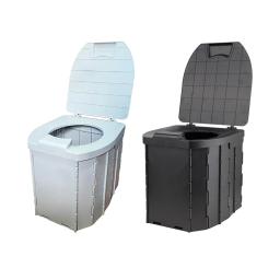 Vaso sanitário portátil com tampa para adultos, banheiro de acampamento dobrável, viagens ao ar livre, penico para pesca, caminhadas, praia, viagens longas - Image 2