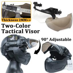 Airsoft Paintball capacete com máscara de meia face tática e viseira, exército tiro engrenagem protetora, militar BB arma CS jogo - Image 3