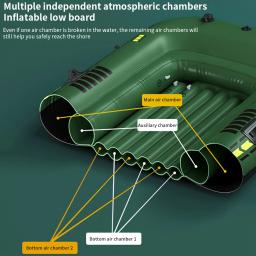 Barco de borracha inflável dobro do PVC, barco de pesca, jangada com bomba de óleo, canoa para transportar, mergulho, transporte da água, 192x113cm - Image 4
