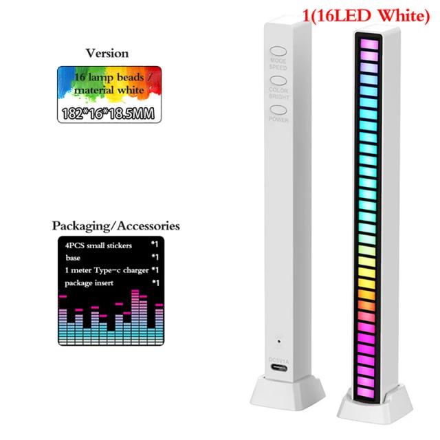 Barra de Luz RGB LED Inteligente com Controle por App e Sincronização com Música - 5V USB, 16/32 Modos de Luz, Sensor de Voz e Efeitos Automáticos
