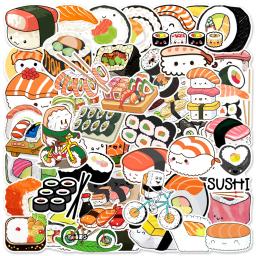 Sushi Adesivos para Scrapbooking, Suprimentos Artesanais, Papelaria, Kraft, Laptop, Sketchbook, Food Japonês Adesivo, Sushi Bonito, 50Pcs - Image 1