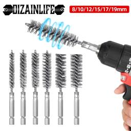 Escova De Limpeza De Máquinas De Tubo De Arame, Limpador De Ferrugem, Ferramentas De Polimento De Lavagem, Processamento De Fabricação Automotiva, Novo, 6 Pcs, 8-19mm - Image 1