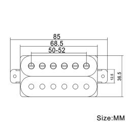 Humbucker-Alnico 5 Captador de guitarra elétrica, Captador de bobina dupla, V, Peças pretas - Image 4