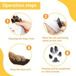 Pet Paw Print Almofada de tinta para cães e gatos, memorização Memorial Supplies, Pegada Pad, 4Pack - Image 3