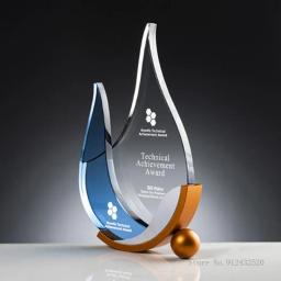 Personalizado Concorrência Gotas De Água Amor Voluntário Prêmios Troféu De Cristal Empresa Excelente Empregado Home Decor Medalha De Honra 1PC - Image 1