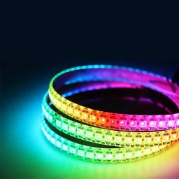 Fita LED Smart RGB, Luz endereçável individualmente, Preto e branco, Cor mágica PCB, IP30, 65, 67, DC 5V, WS2812B, WS2812 - Image 6
