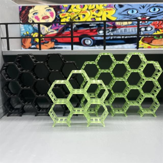 Modelo Hexagonal em Escala 1/64 para Pneu Rack e Exibição de Carros Diecast - Acessórios para Dioramas e Coleções Miniatura