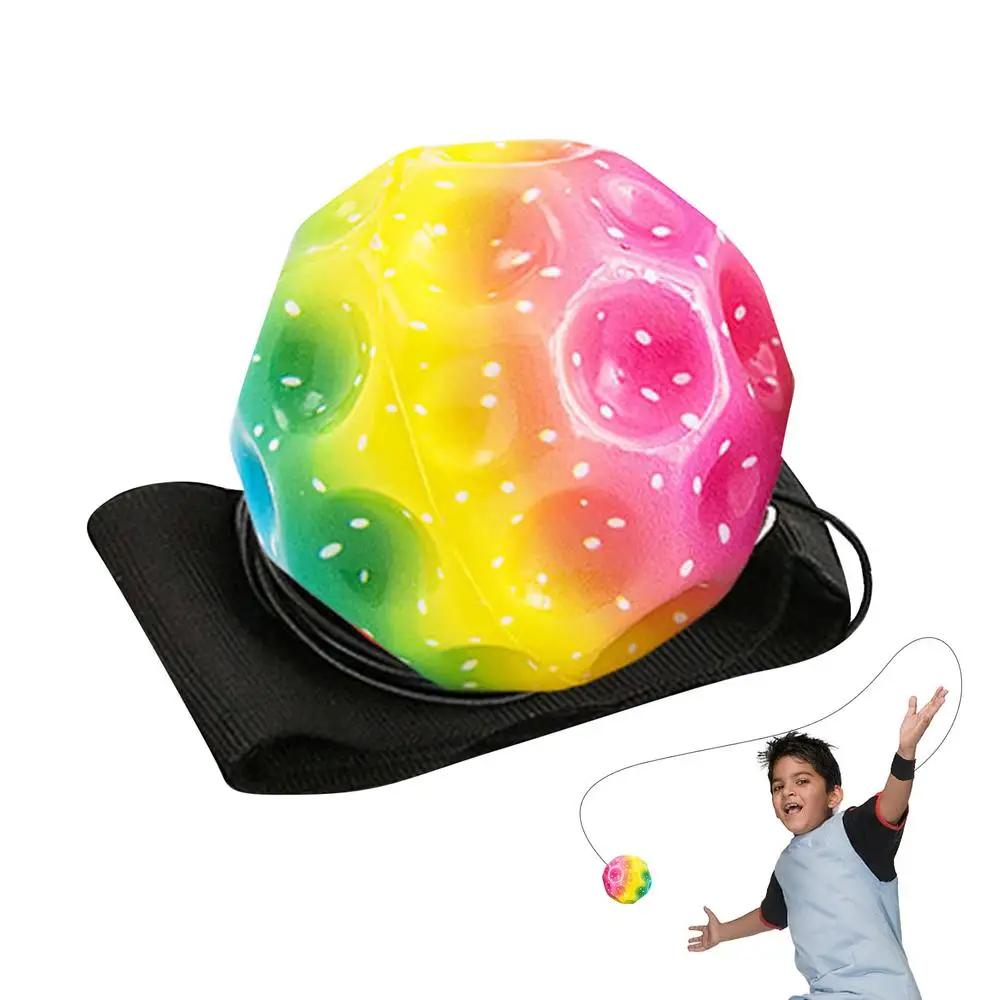 Bola de rebote com alça para crianças, bolas de retorno com alça, bola esportiva para crianças, jogador único, diversão - Image 1