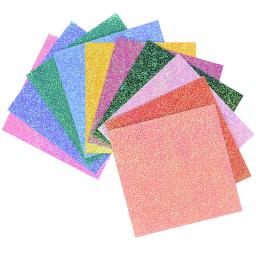 Papel de Origami Quadrado Brilhante, Dobrável com Glitter Lateral Único, Papel de Cor Sólida, Artesanato Handmade Scrapbooking, Decoração DIY Wrap, 50Pcs - Image 2