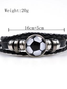 Pulseira de couro personalizada masculina, pulseira estilo fã de futebol, acessório personalizado para férias, 1pc - Image 2