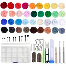Kit de ferramentas de feltro, lã básica, feltro artesanal, materiais de tecido DIY, acessórios, 40 cores - Image 4