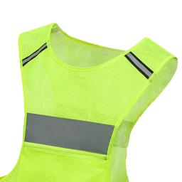 Alta visibilidade colete reflexivo com zíper bolsos, ao ar livre, corrida, ciclismo - Image 6