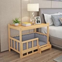 Cama de cachorro de madeira maciça, Polido liso, Luxo durável, Eco-Friendly, cachorro grande, Teddy Dogs - Image 1
