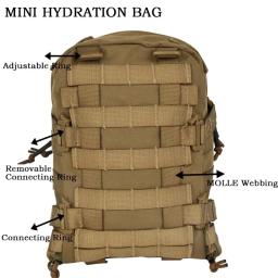 Mochila de hidratação tática, treinamento de combate, assalto, molle, colete de caça ao ar livre, placa traseira, bolsa de água, 1 peça - Image 5