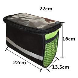 Bolsa multifuncional para guidão frontal, portátil, tira reflexiva, quadro de bicicleta, bolsa de ombro, organizador - Image 4