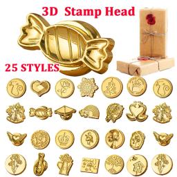 Multipurpose cera grão selo cabeça, 3D decorativo carimbo cabeça, artesanato em relevo selo cabeça, envelope para embalagem Scrapbooking, DIY, 1pc - Image 1