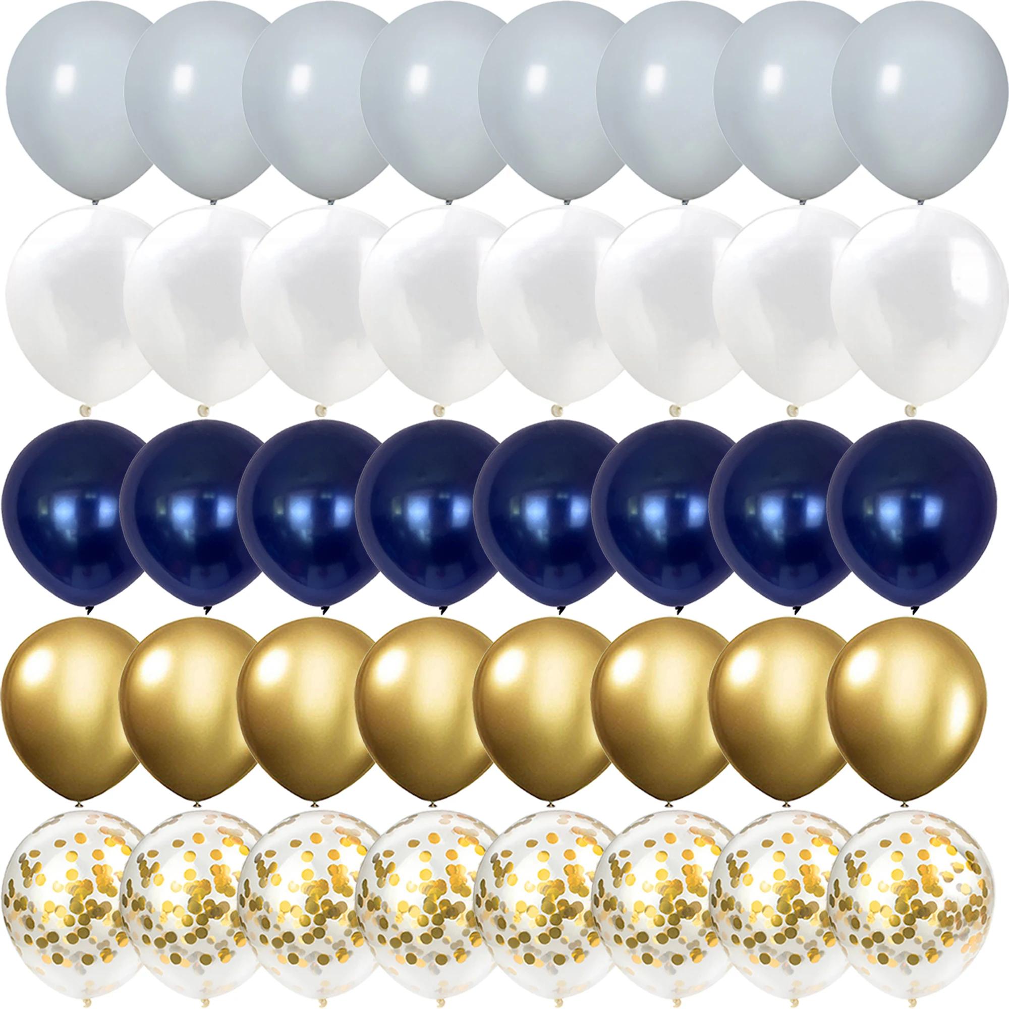 Balões de metal para gênero revelam decorações de festa, ouro, azul, branco, casamento, dia dos namorados, festa de bebê, aniversário, 40pcs - Image 1