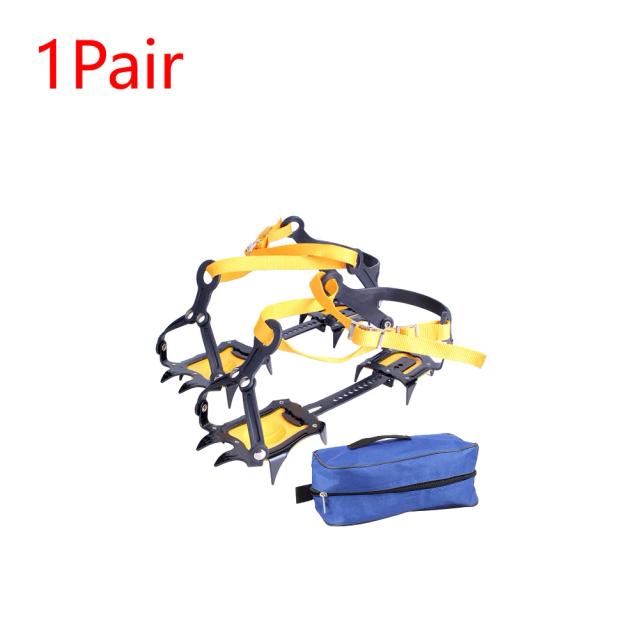 Crampons de Aço Inoxidável para Escalada de Gelo: Par Antiderrapante com 10 Dentes para Caminhadas e Pesca na Neve