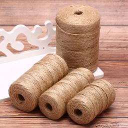 Cordas de juta natural, 50m/80m/100m, de serapilheira, ferramentas de livros de recortes, corda de papel de cânhamo duplo, decoração de artesanato - Image 2