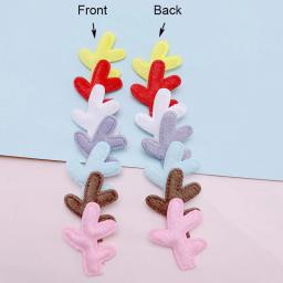 50 pares/lote 2.8*3.5cm dois lados feltro 3d veado antler acolchoado apliques para diy enfeites de natal clipe de cabelo decoração remendos - Image 4