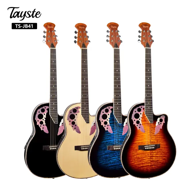 Guitarra Acústica Elétrica Tayste-EQ-7545R de 41" com Captador Embutido - Ideal para Músicos e Amantes de Instrumentos Musicais da China