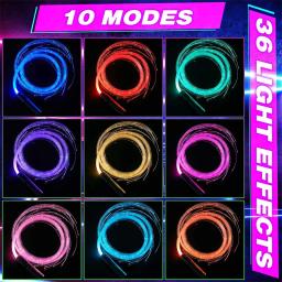 LED Fibra Óptica USB Recarregável Disco Dance Whip, 360 ° Giratória, Acenando Brilhante, Luz Luminosa, Neon Glow Balls, Festivais de Música - Image 2
