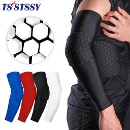 Elastic Respirável Braço Manga Almofadas para Adultos e Adolescentes, Honeycomb Elbow Support, Brace Training, Esporte Equipamento de Proteção, Basquete, Voleibol - Image 1