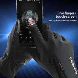 Neoprene luvas de inverno dos homens ciclismo bicicleta mulher térmica vento frio tela toque à prova dwaterproof água quente ao ar livre correndo esqui mitten - Image 3