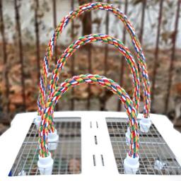 Colorido Parrot Rope Hanging, Trançado Budgie Bird Cage, Cockatiel Toy, Pet Stand Acessórios, Escada Swing Suprimentos, 30 cm, 55 cm, 80 cm, 105cm - Image 4