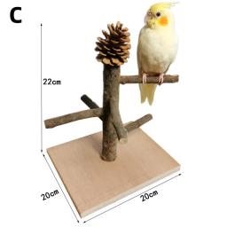 Suporte De Papagaio De Madeira Sólida, Brinquedos De Pássaro De Treinamento De Desktop Stand Pole, Playground Interativo, Pequenos Pet Suprimentos - Image 2