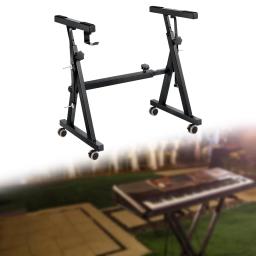Suporte De Teclado Elétrico Em Forma De Z Com Rodas, resistente Se Enfrenta 54-88 Teclas, Suporte De Teclado Musical De Rolamento Portátil, Suporte De Música - Image 1