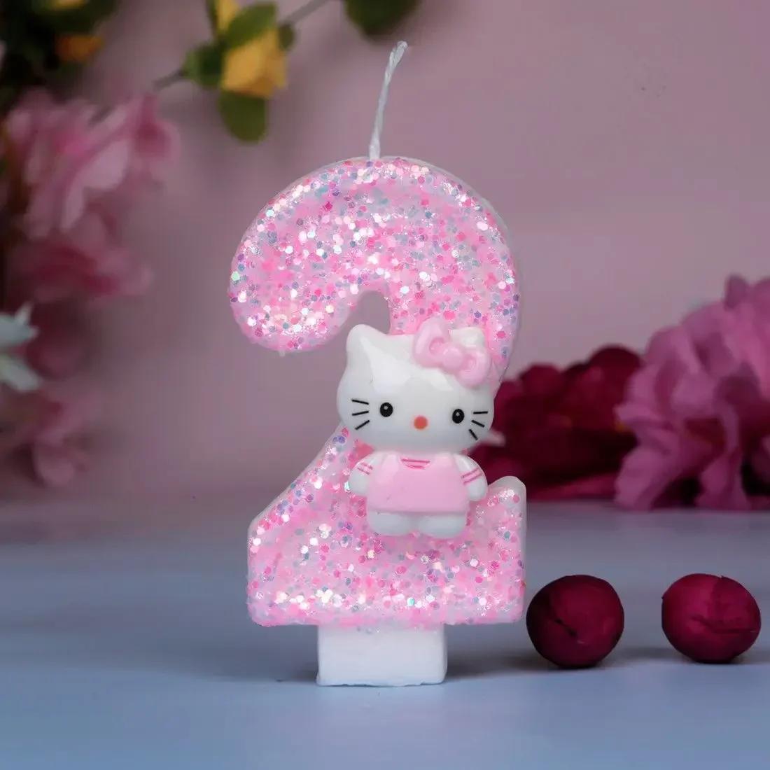 HelloKitty Velas Digitais, Humor, Criativos, Fofos, Anime Figure, Desenhos Animados, Atmosfera de Festa, Decorar, Aniversário, Acessórios Bolo - Image 1