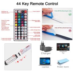 Fita LED com controle remoto, controle Bluetooth, fita LED RGB, fita flexível, decoração de festa doméstica, luz de fundo de TV, 5050 - Image 5