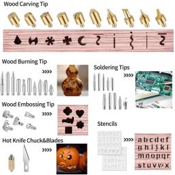 28 pçs conjunto de pontas de queima de madeira kit de ferramentas de queima de madeira escultura alfabeto figura símbolo para pirografia gravação solda diy artesanato - Image 3
