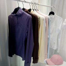 Jaqueta df fina de terceira geração, estilo clássico casual, yoga, fitness, alta elasticidade, respirável, roupas esportivas femininas, gola - Image 2