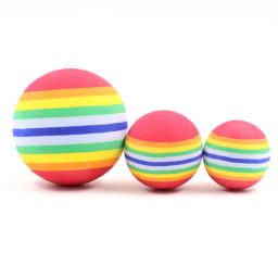 5/10/30 pçs arco-íris eva gato brinquedos bola interativa gato cão jogar mascar chocalho zero eva bola bolas de treinamento brinquedos para animais de estimação suprimentos - Image 1