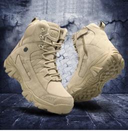2024 moda masculina botas de combate no deserto ao ar livre sapatos de caminhada de couro homens caça trabalho botas de segurança botas curtas botas de tornozelo - Image 2