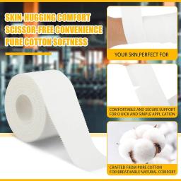 Fita atlética dos esportes para o futebol, branco, extra forte, nenhum resíduo pegajoso, 1.5 Polegada x 32 pés, 2 rolos - Image 5