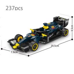 Série de campeões de velocidade clássico fórmula 1 corrida esportes carro modelo técnica supercar blocos de construção conjunto moc tijolos brinquedos para crianças - Image 6